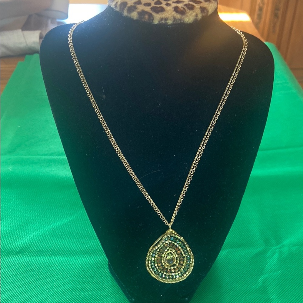 Gorgeous Long Gold & Brown Beaded Necklace